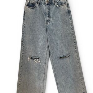 ROKH Distressed Wide-Leg Jeans – Sculptural Denim, Designer – Size US 2–4